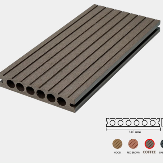 Sàn Gỗ Nhựa Ngoài Trời 140x25-6R Coffee Sàn Gỗ Nhựa Ngoài Trời 140x25-6R Coffee