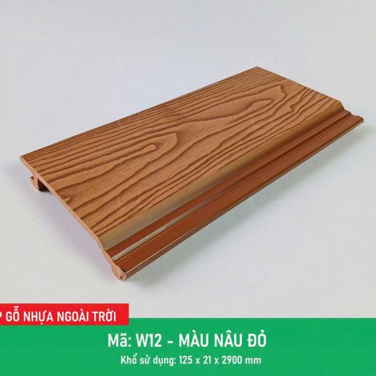 Tấm ốp nhựa ngoài trời | W12 Nâu Đỏ Tấm ốp nhựa ngoài trời | W12 Nâu Đỏ