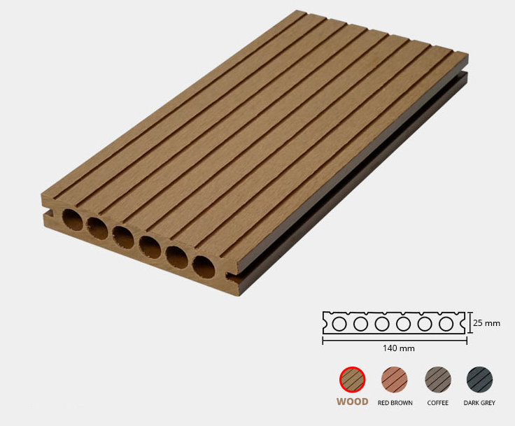 Sàn Gỗ Nhựa Ngoài Trời 140x25-6R Wood