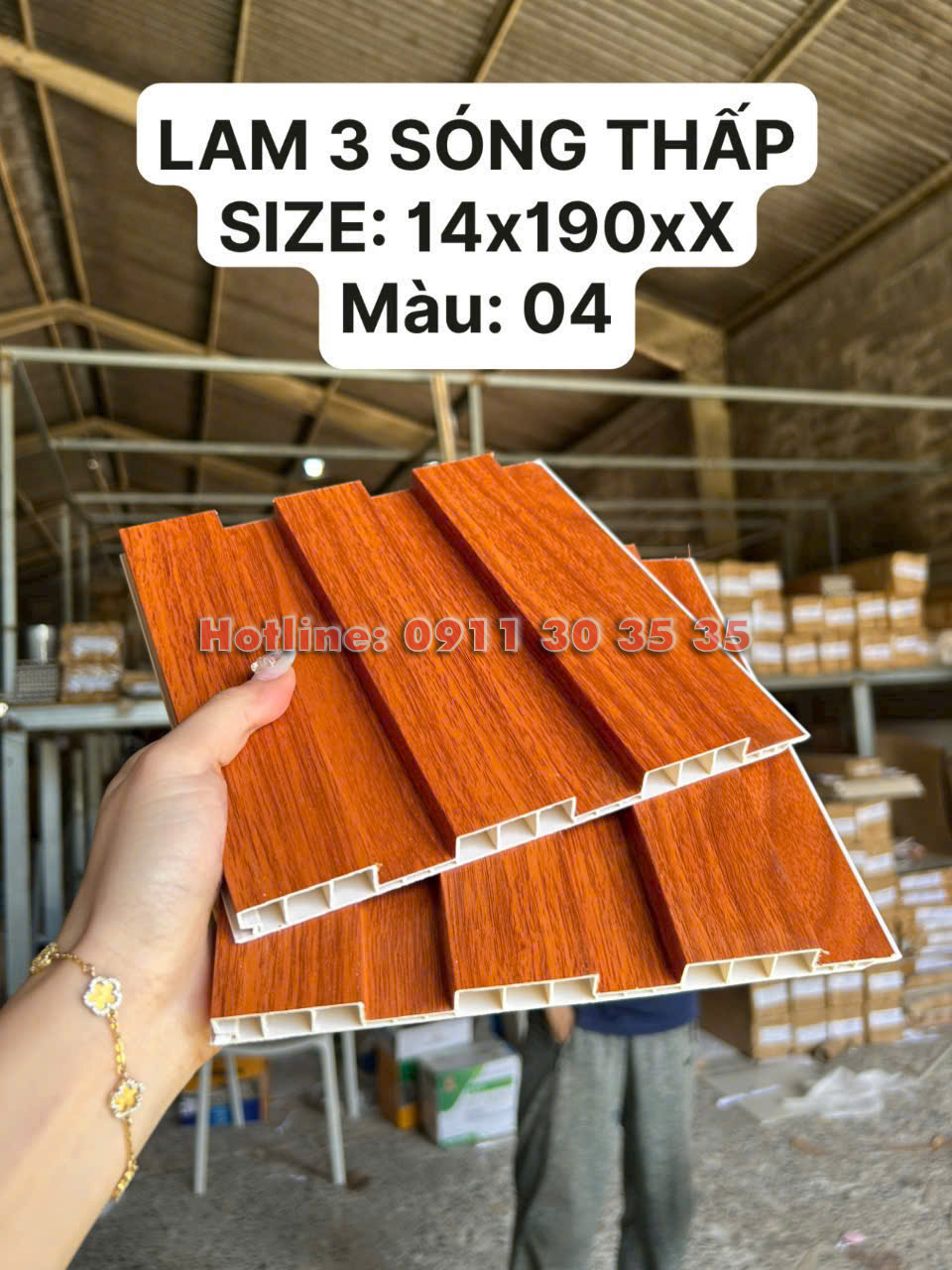 Lam 3 Sóng Thấp Nhựa Giả Gỗ| Màu 04