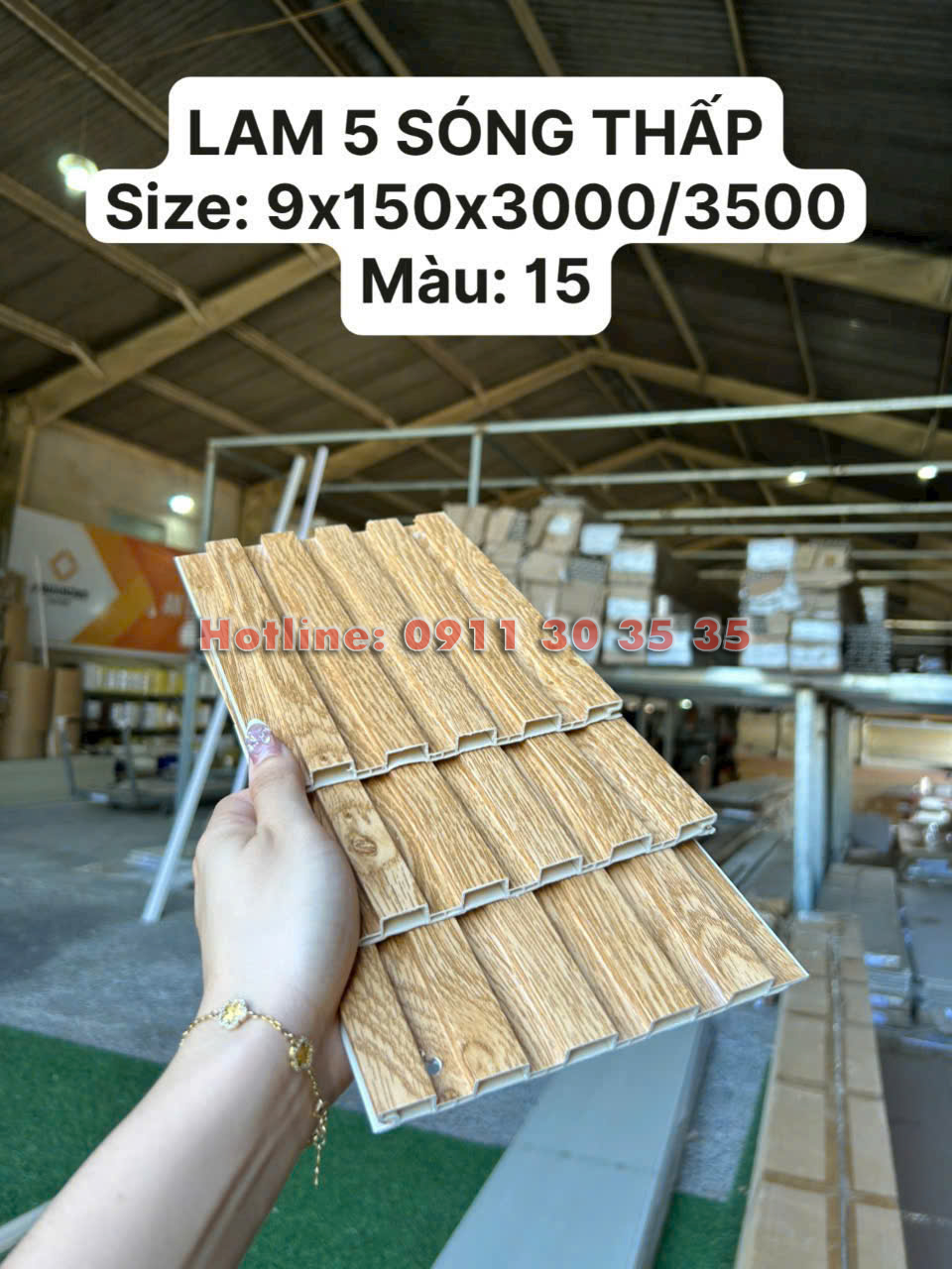 Lam 5 Sóng Thấp Nhựa Giả Gỗ| Màu 15