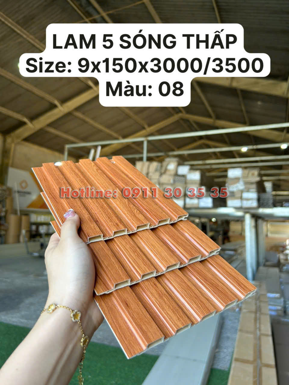 Lam 3 Sóng Thấp Nhựa Giả Gỗ| Màu 08